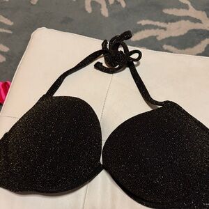 Victoria's Secret Black Glitter Bikini Top